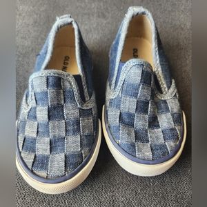 Size 5 boys toddler Old Navy slip on shoes blue denim